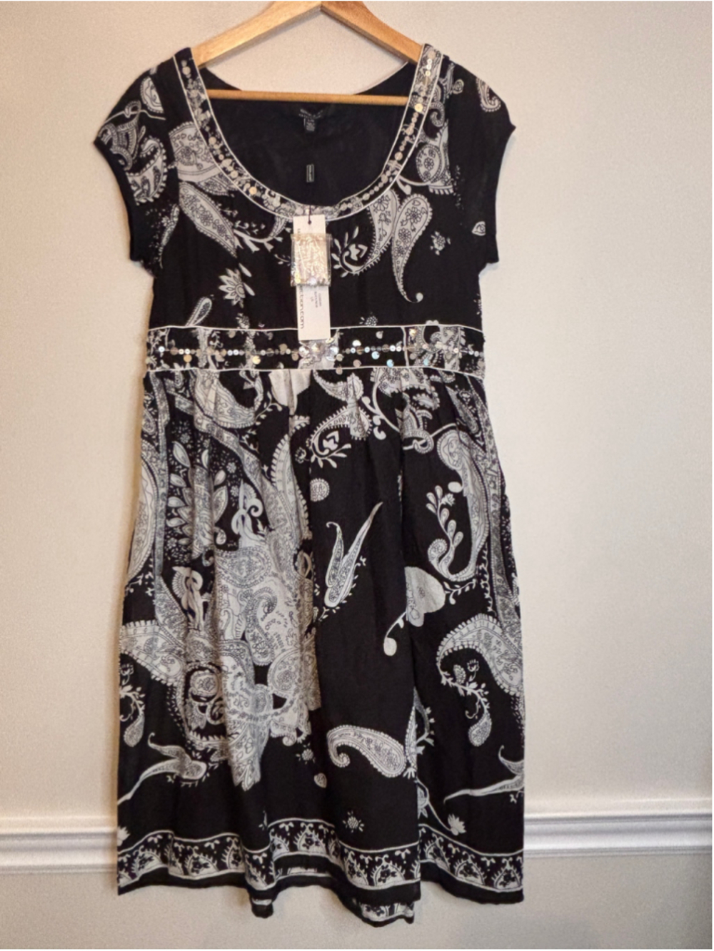 Coupe Collection Paisley Print Dress Size L Mystical Boho Chic Celestial Career